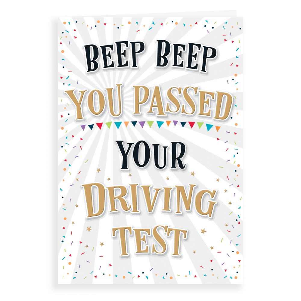 Traditional Occasion Card Good Luck Driving Test Piccadilly Greetings 7 x 5 inches