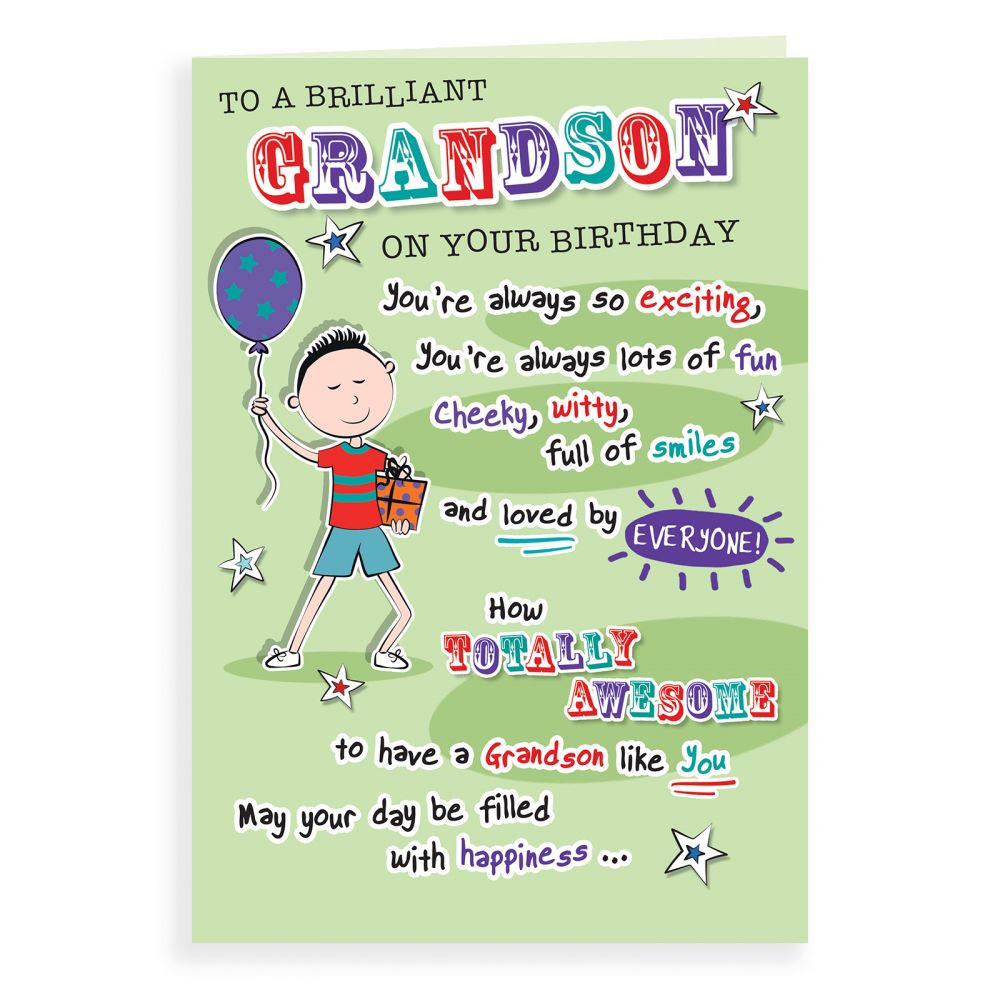 Cards Direct | Birthday Card Grandson, Boy Balloon