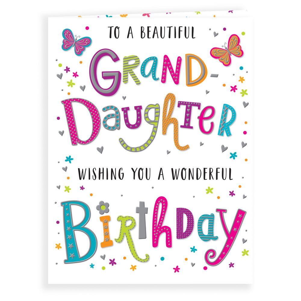 Cards Direct | Birthday Card Granddaughter, Colourful Text