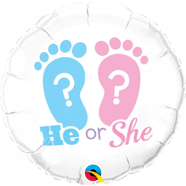 He or She Footprints Foil Balloon