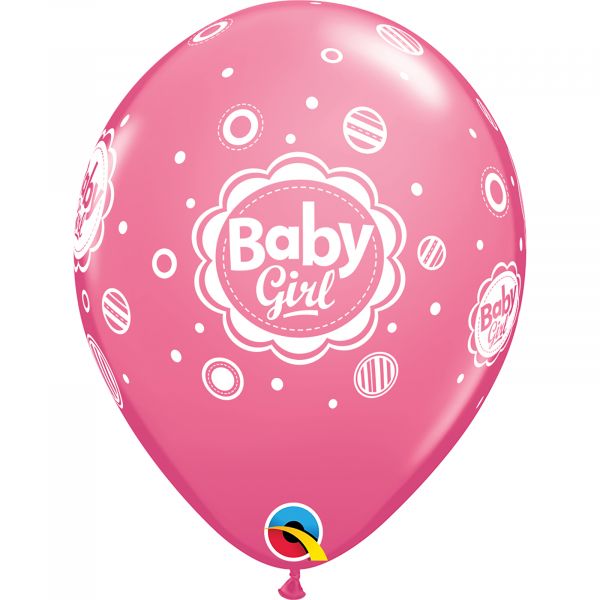 Latex Balloons Baby Girl Dots (Pack of 6)