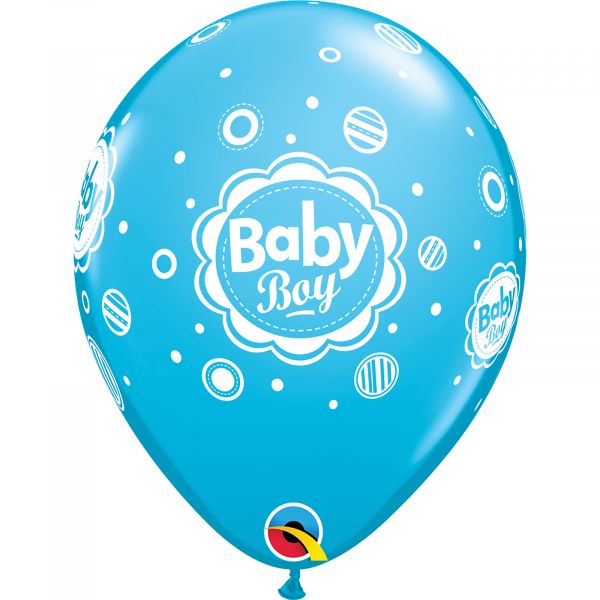 Latex Balloons Baby Boy Dots (Pack of 6)