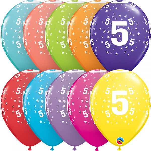 Latex Balloons Age 5 (Pack of 6)