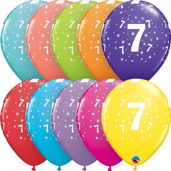 Latex Balloons Age 7 (Pack of 6)