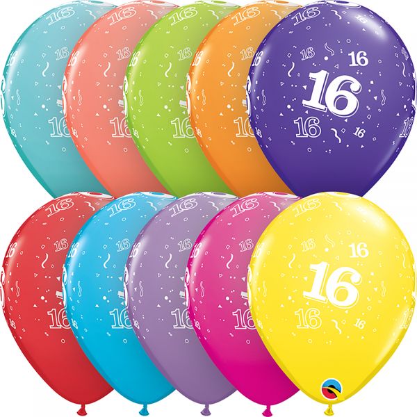 Latex Balloons Age 16 (Pack of 6)