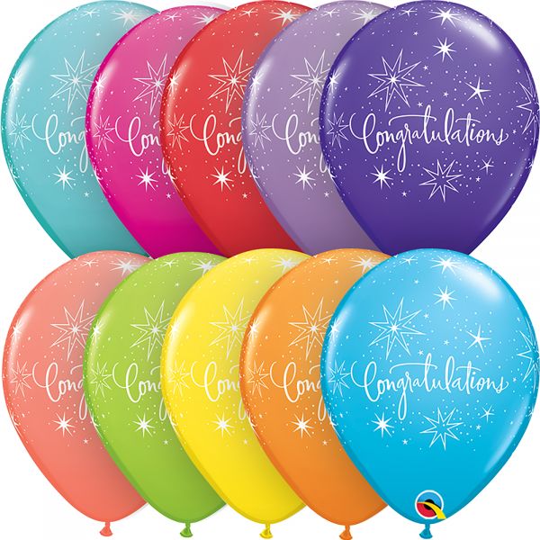 Latex Balloons Congratulations (Pack of 6)