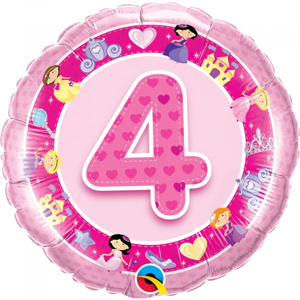 Age 4 Pink Princess Balloon