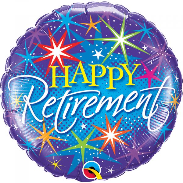 Retirement Colorful Bursts Balloon