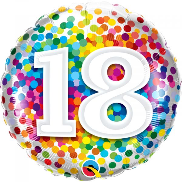 Rainbow Confetti Balloon 18