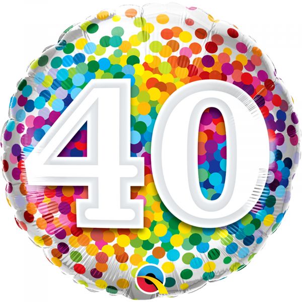 Rainbow Confetti Balloon 40