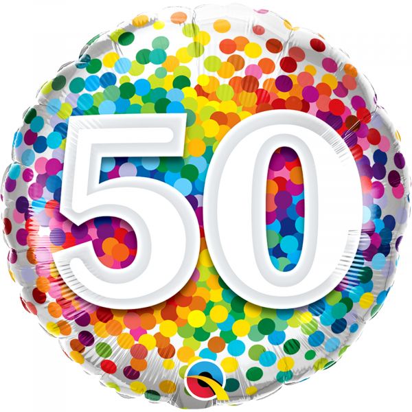 Rainbow Confetti Balloon 50