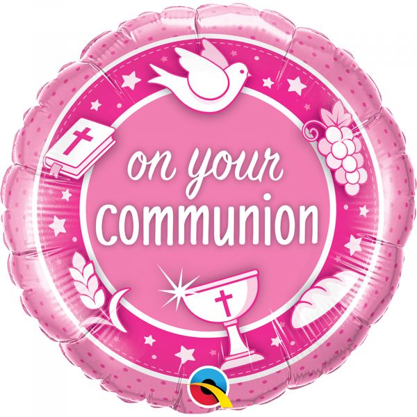 On Your Communion Pink Balloon