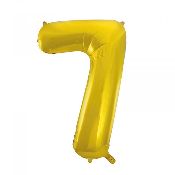 Number 7 Foil Balloon, Gold, 34 inches