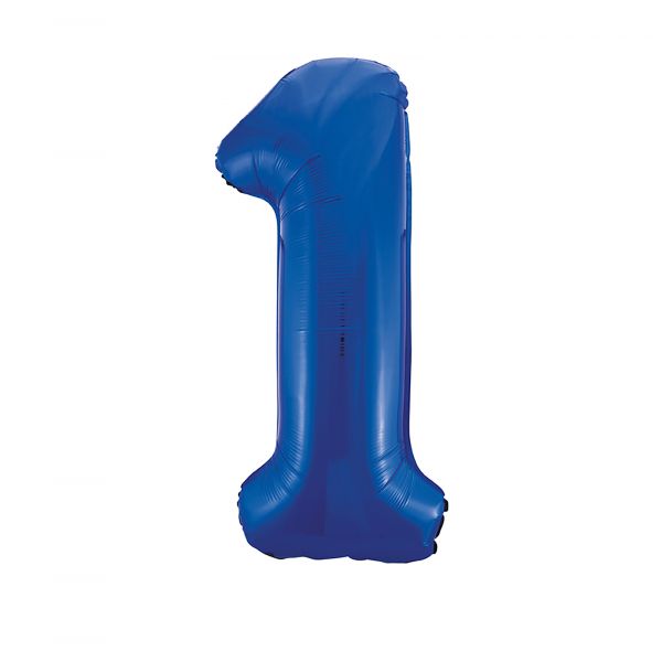 Number 1 Foil Balloon, Blue, 34 inches