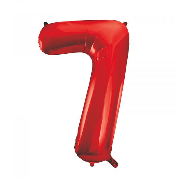 Number 7 Foil Balloon, Red, 34 inches