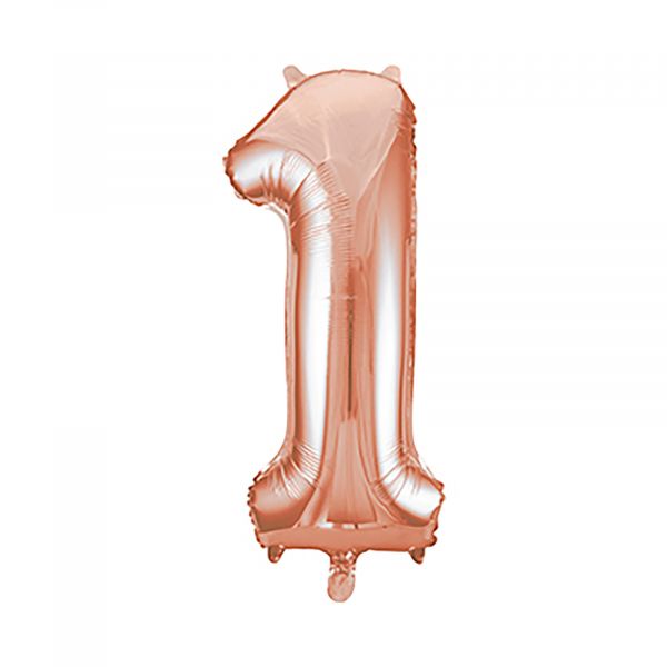 Number 1 Foil Balloon, Rose Gold, 34 inches