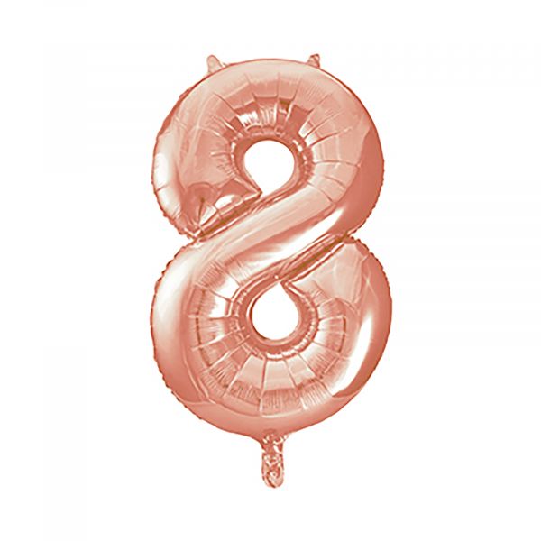 Number 8 Foil Balloon, Rose Gold, 34 inches