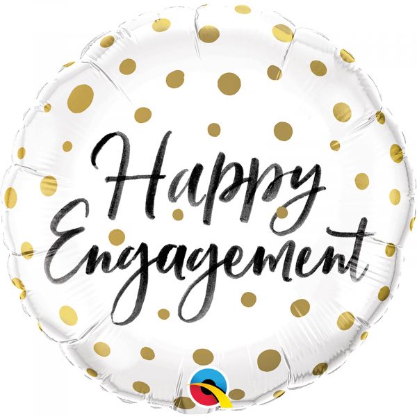 Happy Engagement Gold Dots Balloon