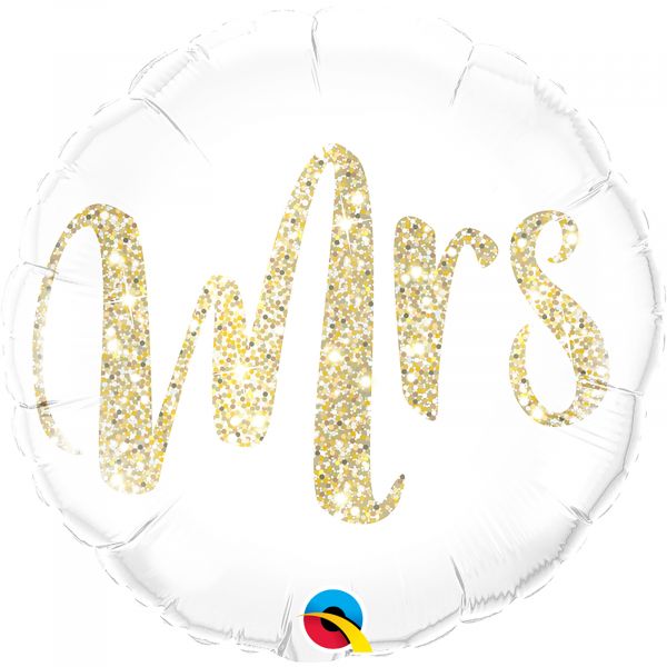Mrs. Glitter Gold Balloon