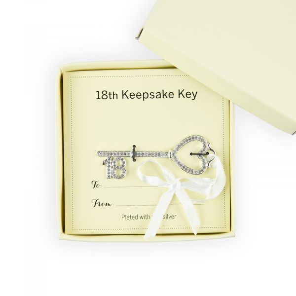 Age 18 Key Ornament with Crystals