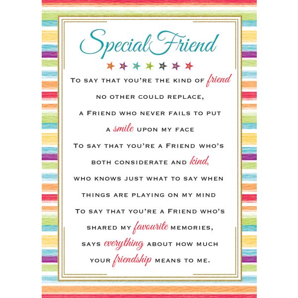 Sentiment Plaque, Soecial Friend