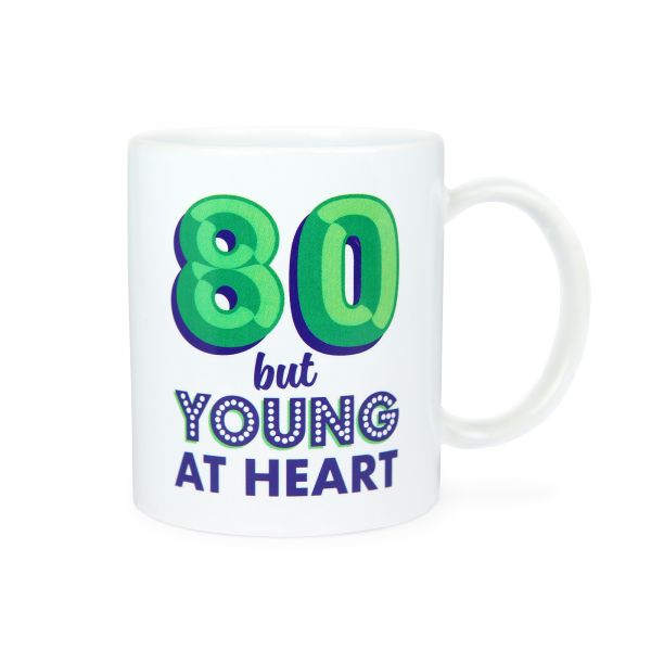 Age 80 Birthday Mug, Young At Heart