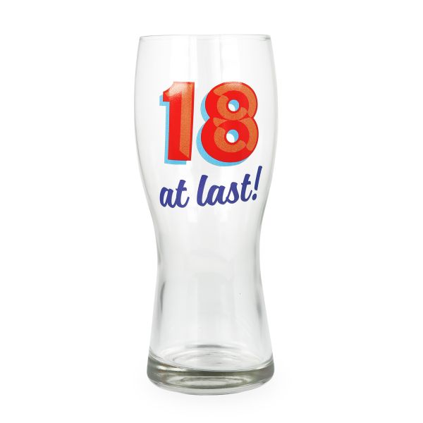 Age 18 Birthday Beer Glass