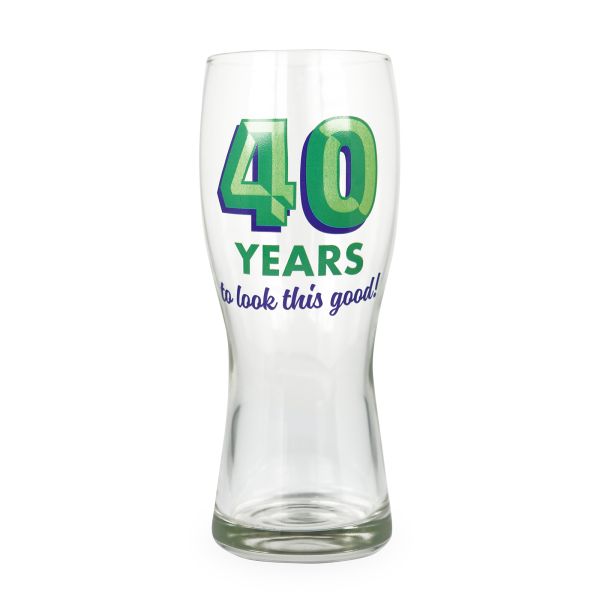 Age 40 Birthday Beer Glass