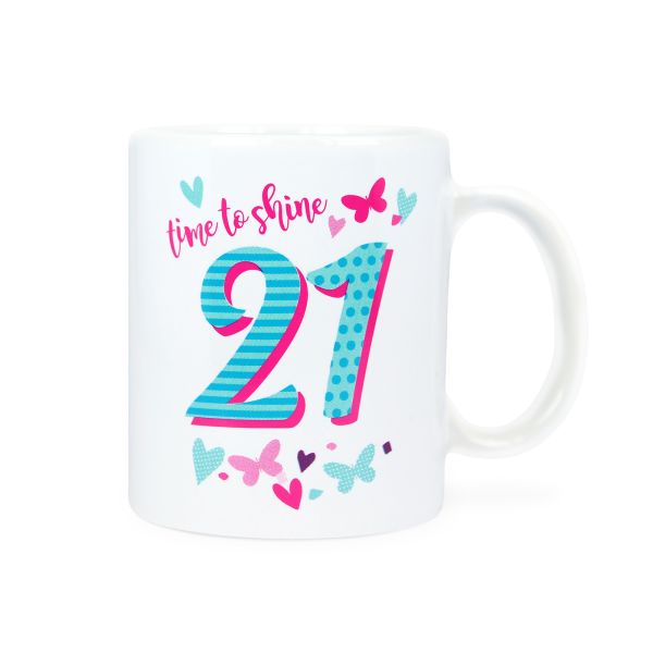 Age 21 Birthday Mug, Time To Shine
