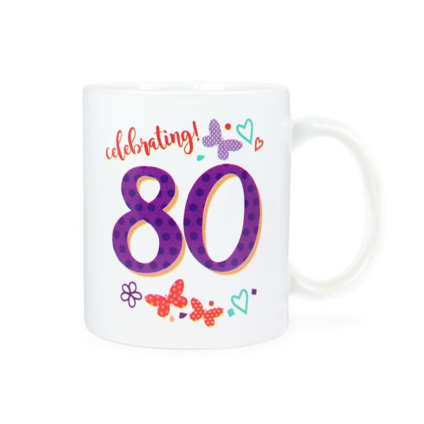 Age 80 Birthday Mug, Celebrating
