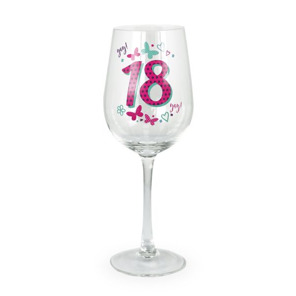 Age 18 Birthday Wine Glass