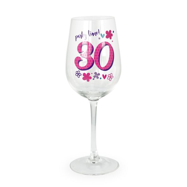 Age 30 Birthday Wine Glass