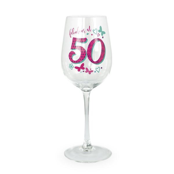 Age 50 Birthday Wine Glass