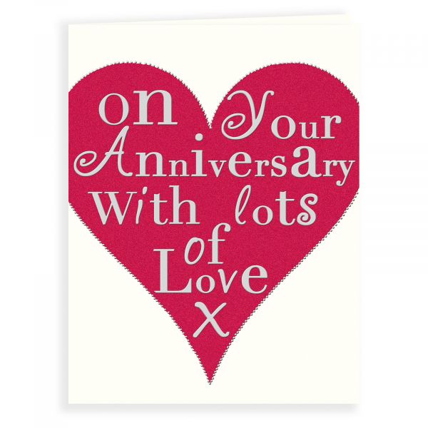 Anniversary Card Your, Red Heart With Text