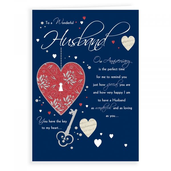 Anniversary Card Husband, Heart With Keyhole