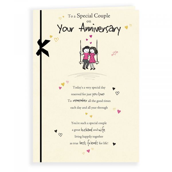 Anniversary Card Your, Couple Sitting On Swing