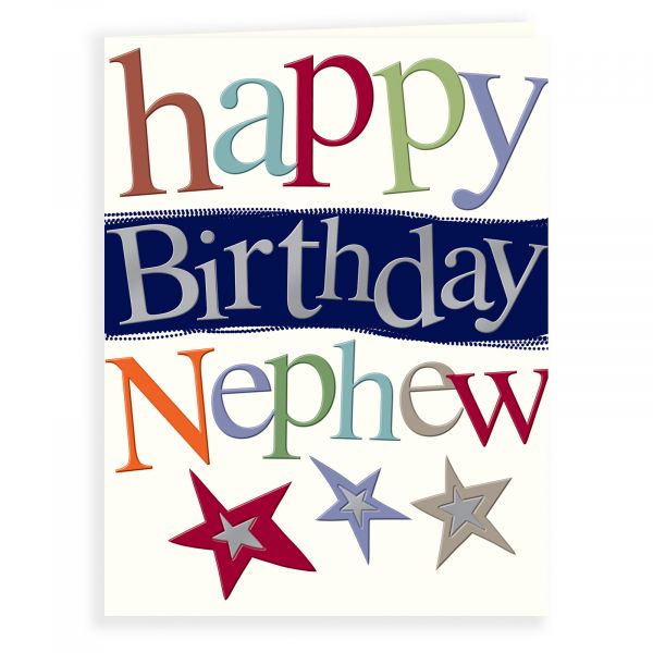 Birthday Card Nephew, Coloured Text