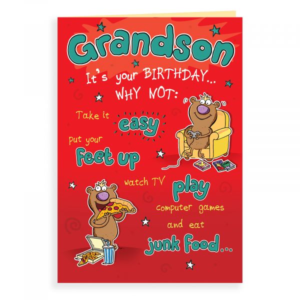 Birthday Card Grandson, Take It Easy