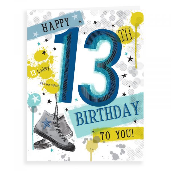 Birthday Card Age 13 M, Converse