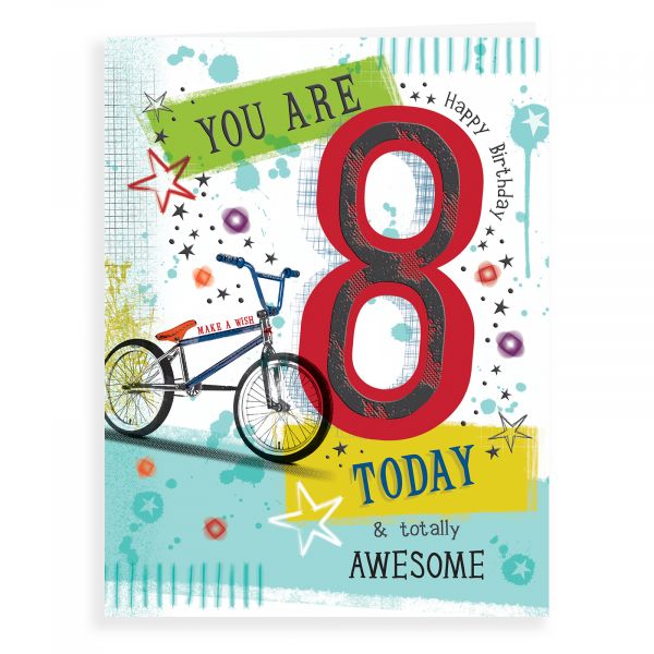 Birthday Card Age 8 M, Bicycle