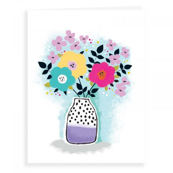 Blank Card, Graphic Flowers