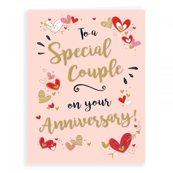 Anniversary Card Your, Hearts Gold Dust