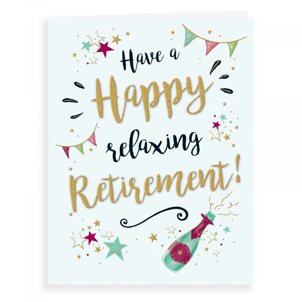 Retirement Card, Champagne Gold Dust