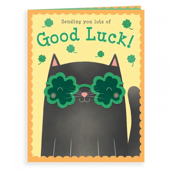Good Luck Card, Black Cat Glasses