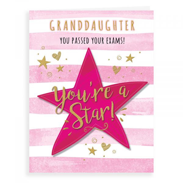 Congratulations Card Exam Granddaughter