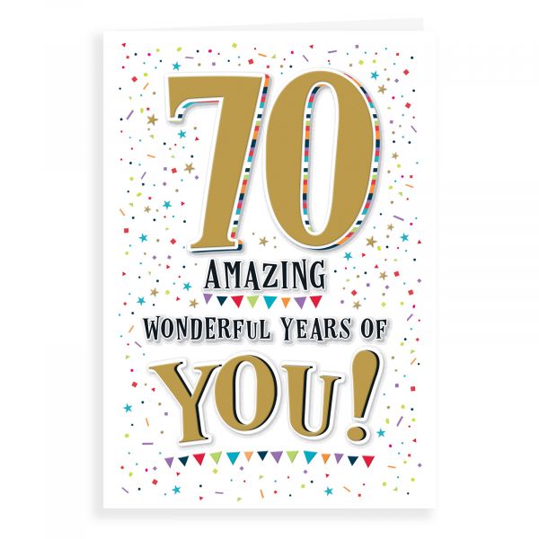 Birthday Card Age 70, Amazing Wonderful
