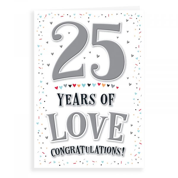 Anniversary Card Silver, 25 Years Of Love