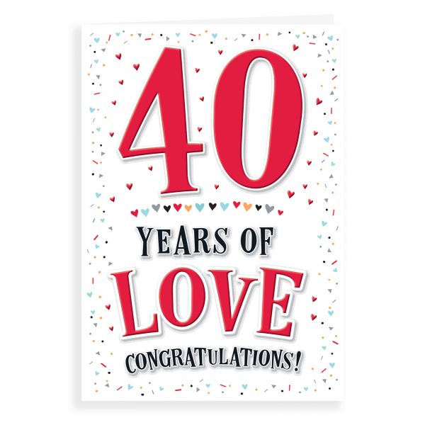 Anniversary Card Ruby, 40 Years Of Love