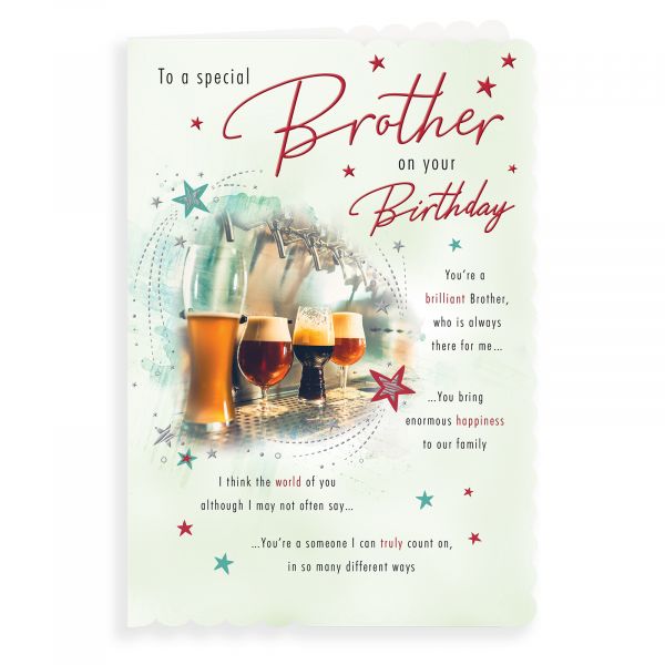 Birthday Card Brother, Beersin A Row