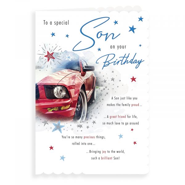 Birthday Card Son, Red Sports Car